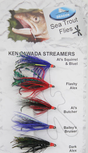 Dragon Sea Trout Assorted Fly Selection - 5 Pack - Ken Sawada Streamers - Game/Salmon Fishing Tackle at OpenSeason.ie