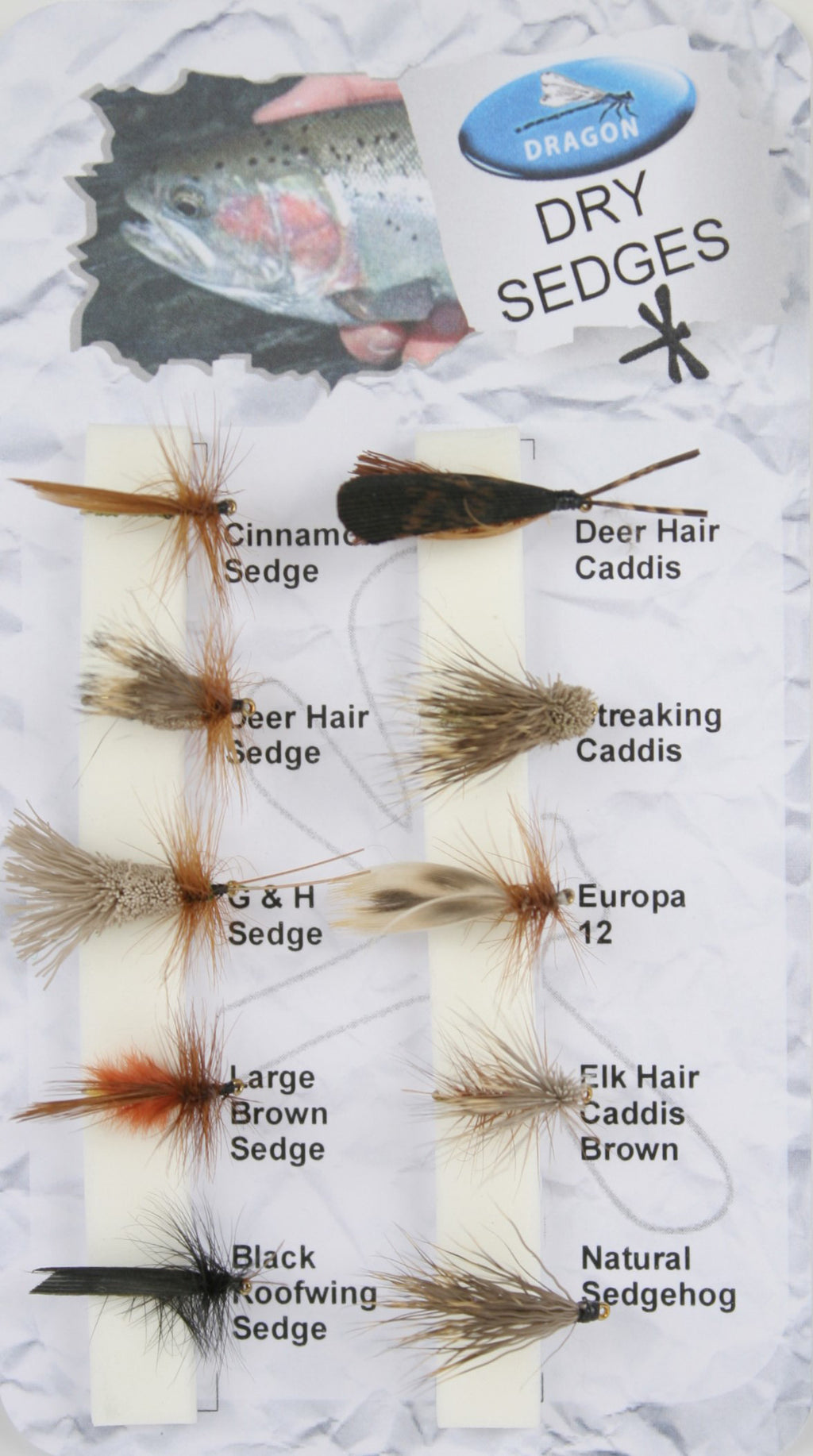 Dragon Sedge Premium Assorted Trout Fly Selection - 10 Pack