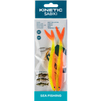  Kinetic Sabiki Soft Tail UV Sea Rig #8/0 - Yellow/Orange Fire Tail - Sea Fishing Tackle at OpenSeason.ie, Nenagh